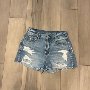 AE RIPPED JEAN SHORTS
